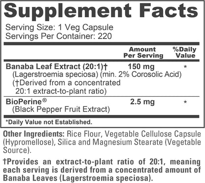 NusaPure Banaba Leaf, 150 mg, 220 Cápsulas Vegetales (No-GMO, Vegano) – Image 4