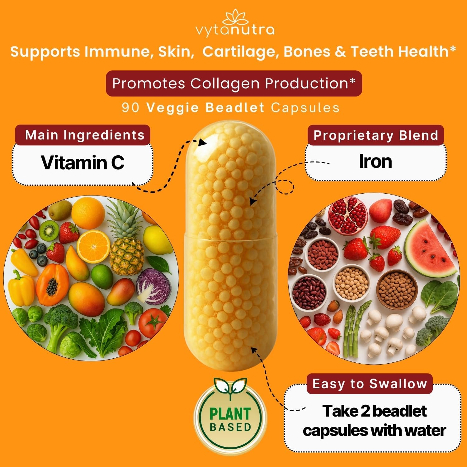 Vytanutra Vitamina C con Hierro – 90 Cápsulas de Liberación Prolongada