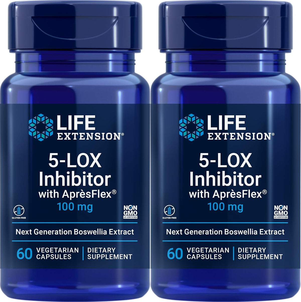 Life Extension 5-LOX Inhibitor con AprèFlex 100 mg, 60 Cápsulas Vegetarianas (Pack de 2) – Image 1