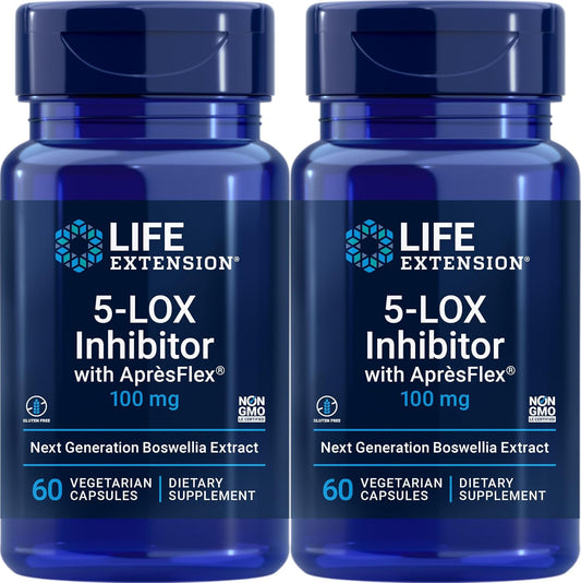 Life Extension Inhibidor 5-LOX con AprèFlex 100 mg, 60 Cápsulas Vegetarianas (Paquete de 2)