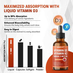 NESSARIT Vitamina D3 10.000 UI y K2 150 mcg Gotas Líquidas con Aceite MCT Omega 3 - Sabor Frambuesa - 60 ml