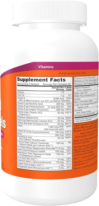 NOW Foods Liquid Multi Gels con Luteína y – La vitamina C contribuye al funcionamiento normal del sistema – Image 2