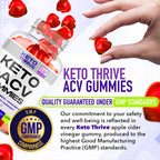 3 Pack - Keto Thrive ACV Gummies, Gominolas de Vinagre de Manzana 1050mg, 60 Gomitas por Botella