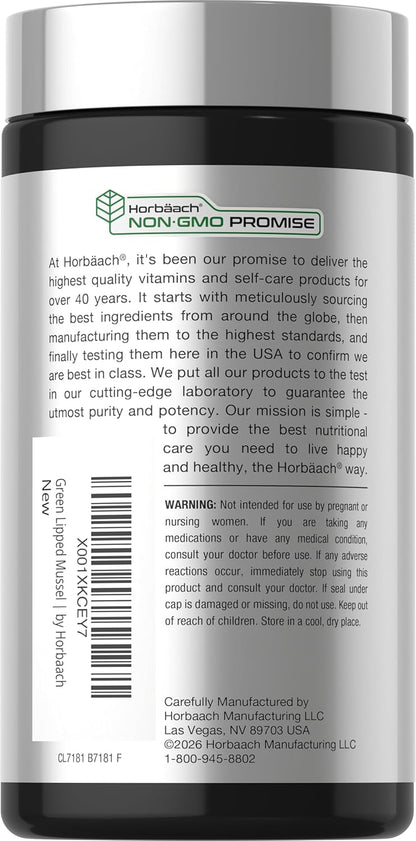 Horbäach Mejillón de Labios Verdes, 120 Cápsulas - Polvo Freeze-Dried de Nueva Zelanda – Image 3