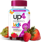 up4 Kids Probiotic Gummies - Gomitas probióticas para niños con prebióticos y vitamina C, sin gelatina, sin gluten, vegano, 30 unidades
