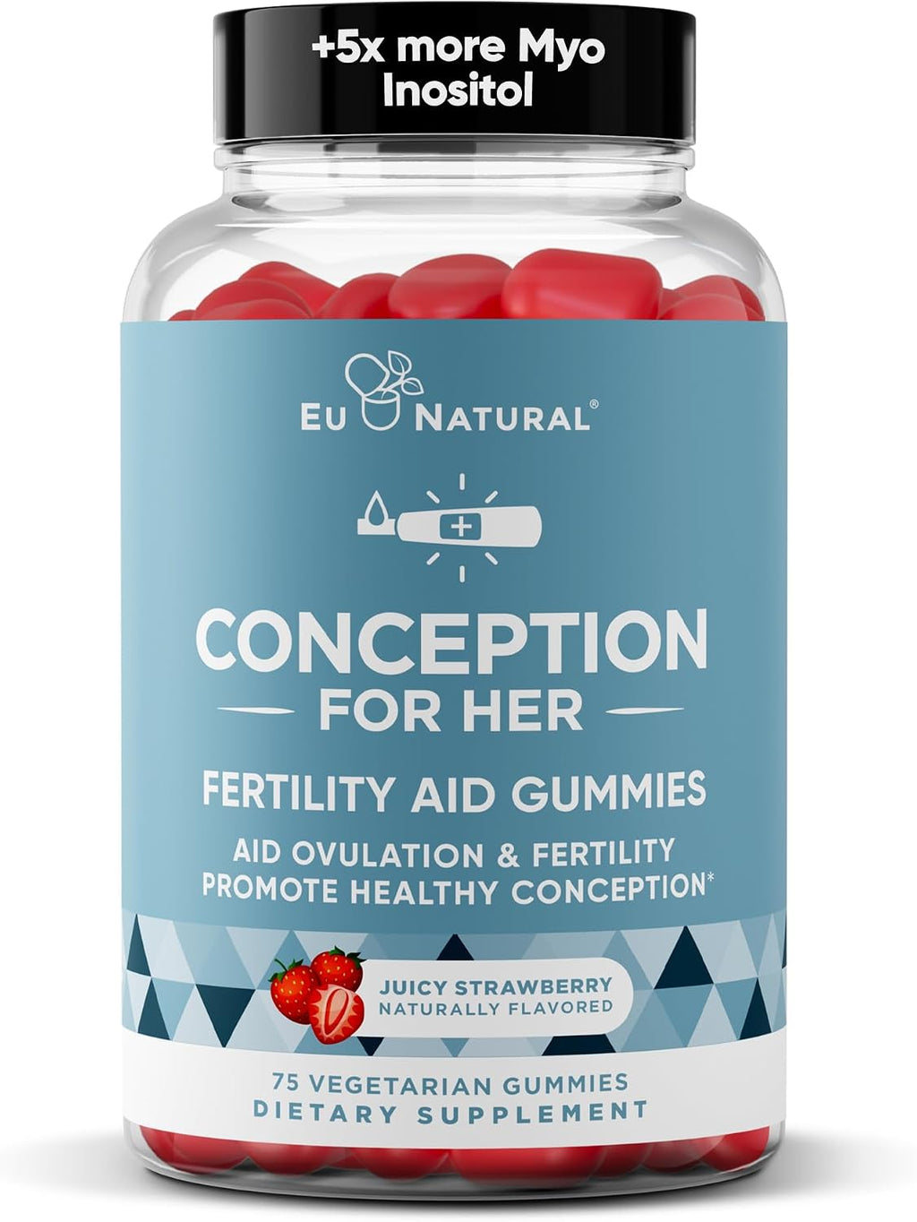 Conception for Her Fertility Gummies - Gominolas de Fertilidad para Mujer con Myo Inositol y Folato, 75 gominolas
