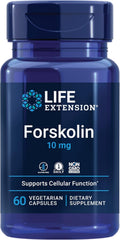 Life Extension Forskolin, 10 mg, Extracto Estandarizado, 60 Cápsulas Vegetales