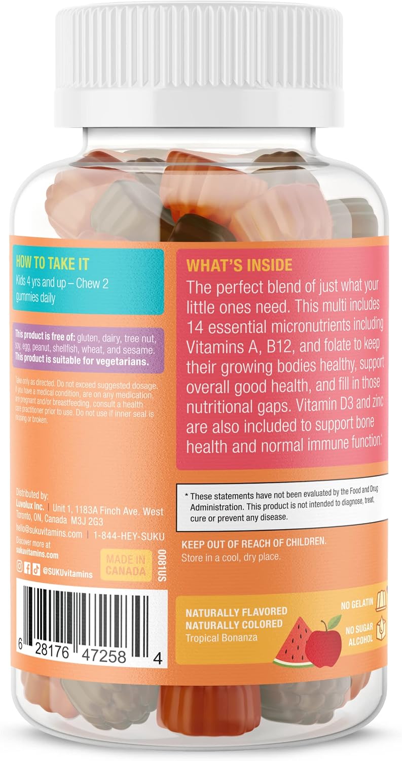 SUKU Gominolas Multivitamínicas para Niños - 60 unidades