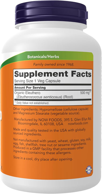 NOW Foods Eleuthero (Eleutherococcus – Sin gluten: Libre de trigo, cebada y centeno. – Image 2