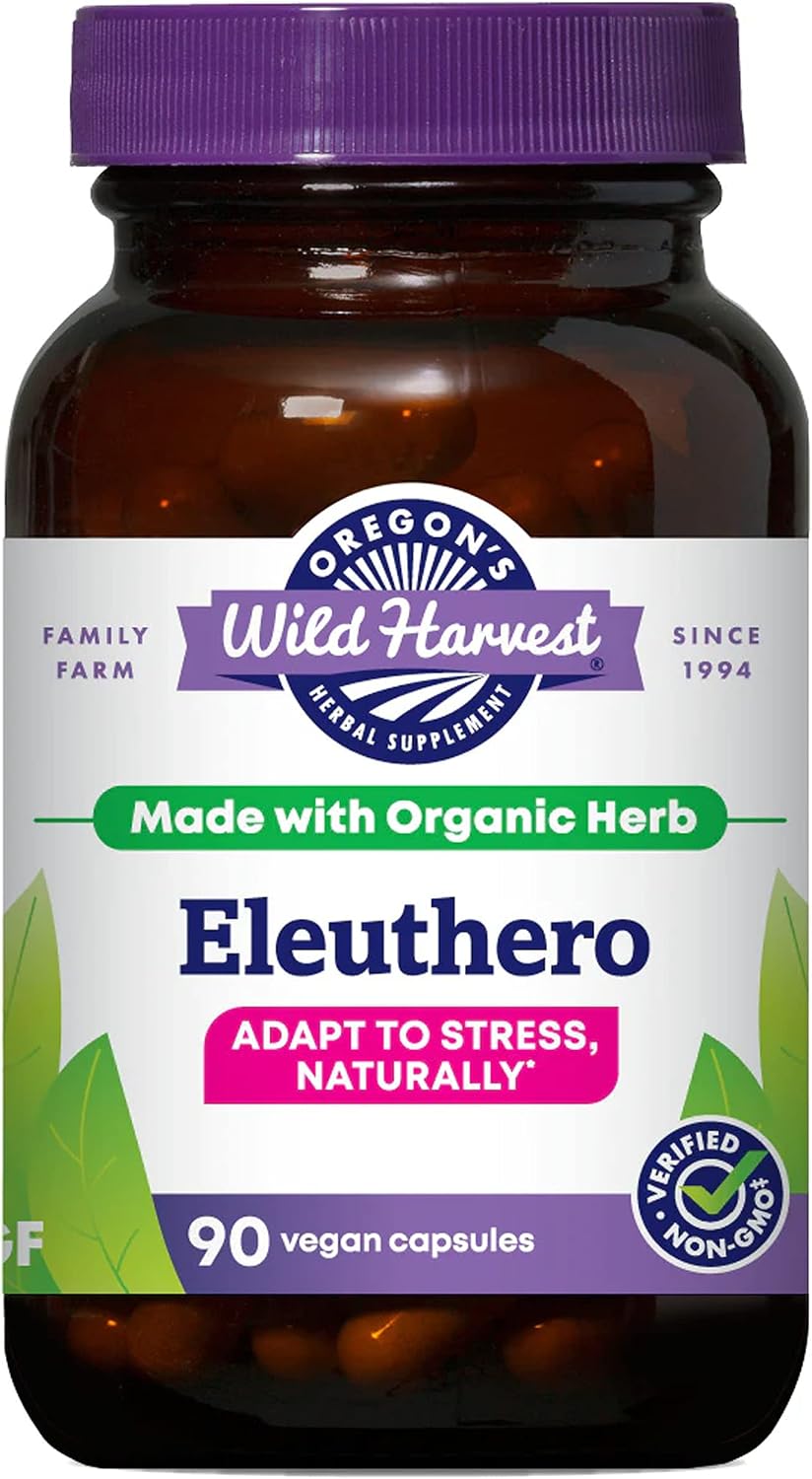 Oregon's Wild Harvest Eleuterococo Orgánico Cápsulas | 90 Cápsulas