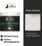K9-Innovations Probióticos para Perros - Salud Digestiva e Inmunitaria, 2 Billones de UFC, Enzimas + Probióticos, Sabor Pollo, 120 Masticables
