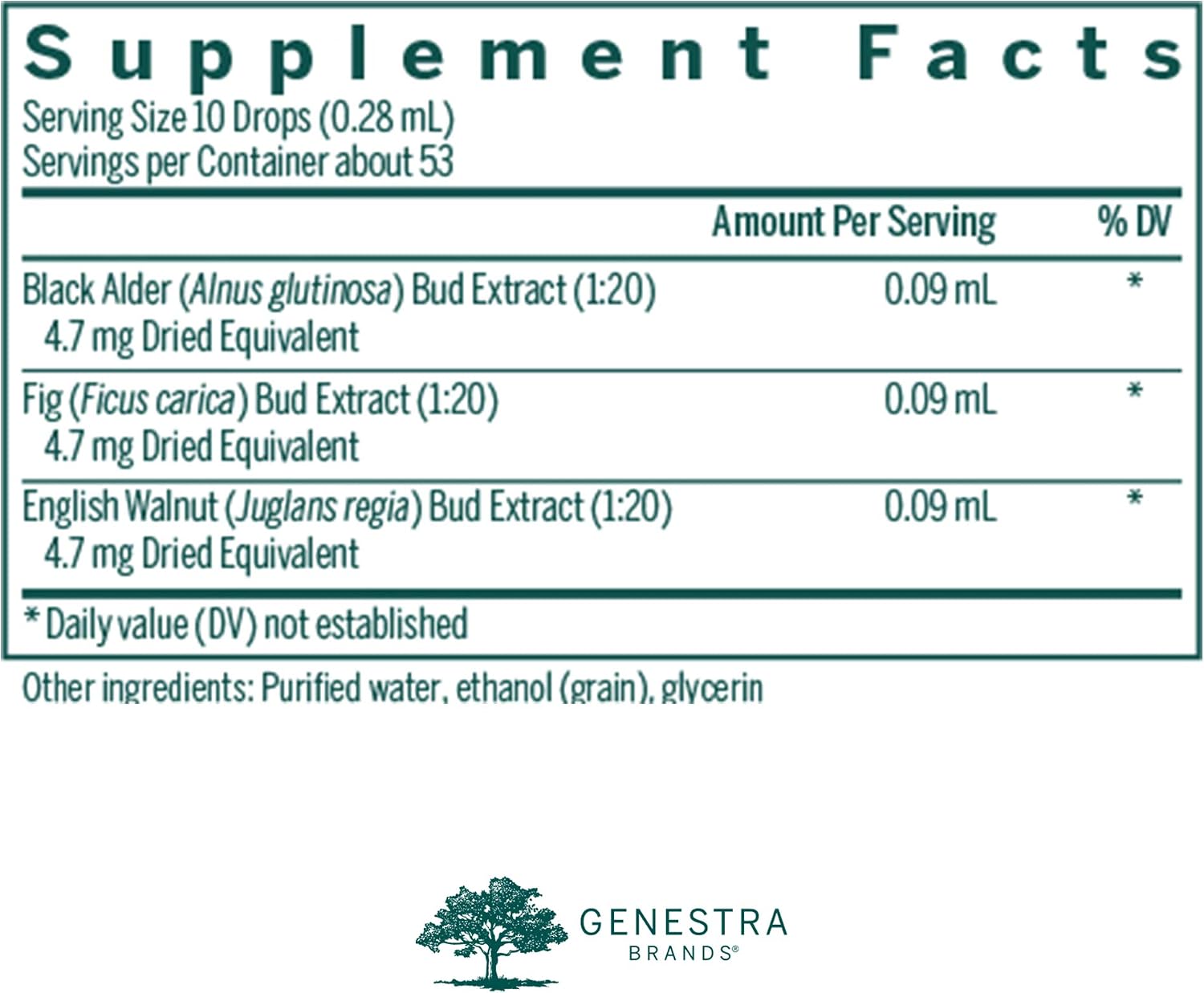Genestra Brands Digest-gen | Suplemento Herbal de Aliso Negro, Higuera y Nogal Inglés | 15 ml