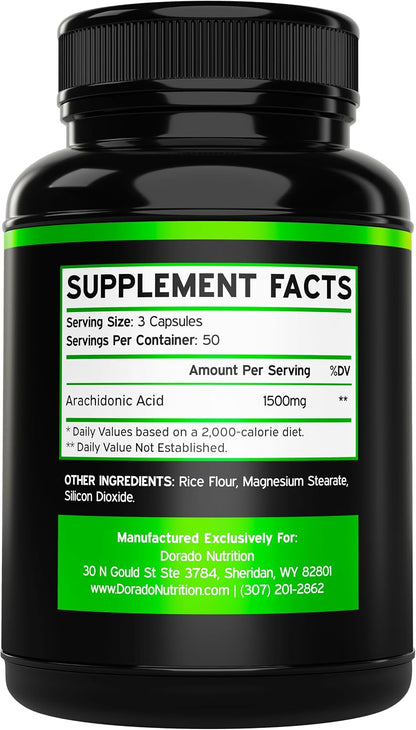 Suplemento de Ácido Araquidónico 1500mg (150 Cápsulas) - Apoyo Muscular y de Fuerza para Hombres y Mujeres - Sin Gluten y No – Image 2