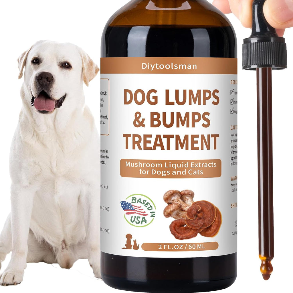 Suplemento de Hongos para Perros y Gatos – Tratamiento de Bultos y Lipomas – con Reishi, Cola de Pavo, Matsutake y Cordyceps – Líquido 104 ml