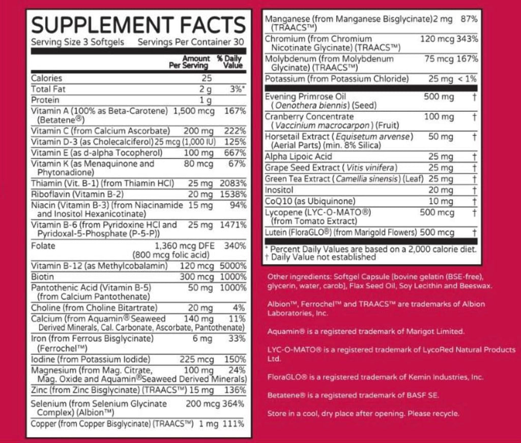ONE Woman Bio-Optimized Multi-Nutrient by Thrivetality