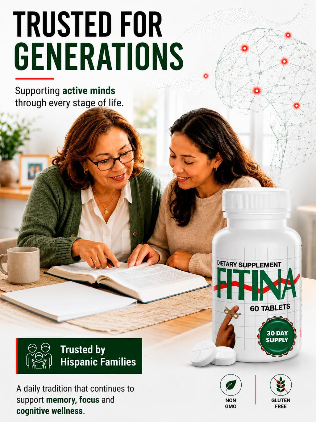 Fitina Complemento Cerebral con Vitamina B6 y Tiamina - 60 Comprimidos