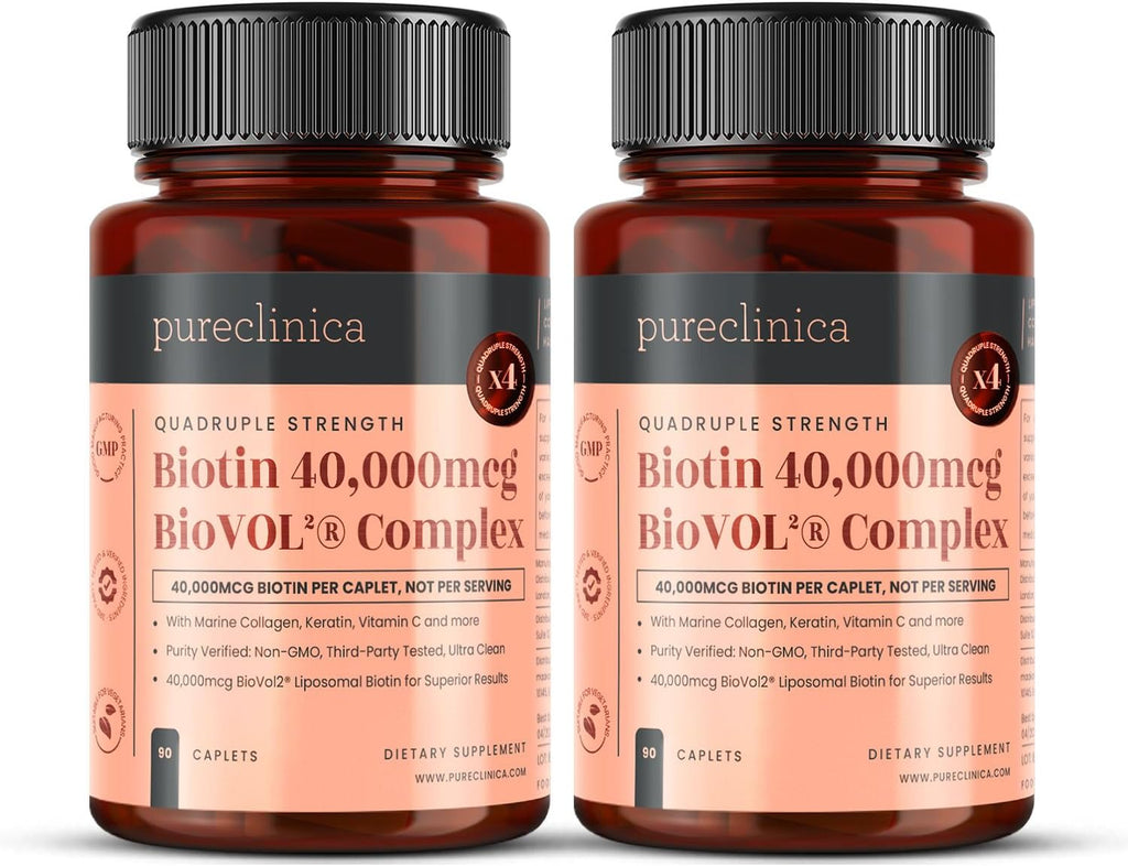 pureclinica Biotina 400% Potencia 40.000mcg 90 Caplets