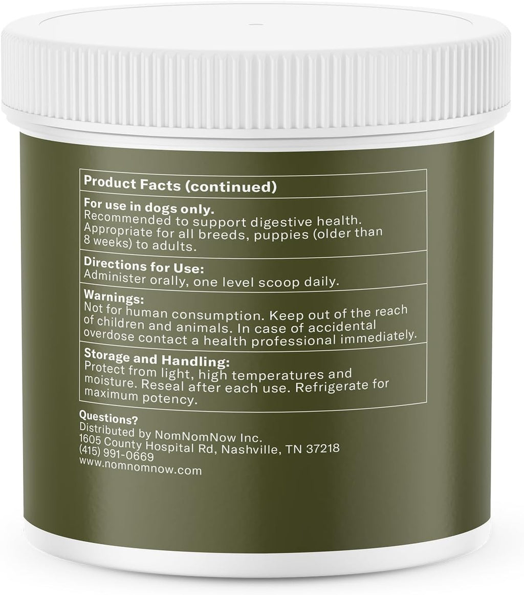 Nom Nom Probiótico Digestivo para Perros con Prebióticos y Saccharomyces boulardii - Polvo para la Salud Gastrointestinal