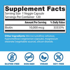 Doctor's Best Biotina 10000 mcg - 120 Cápsulas Veganas