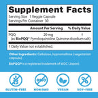Doctor's Best PQQ con BioPQQ 20 mg - Pirroloquinolina Quinona para la salud cerebral y la energía mitocondrial - 30 cápsulas vegetales