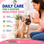 HealthyTreatz Probióticos para Perros – 2 Mil Millones UFC, 6 Cepas con Enzimas Digestivas – Masticables Blandos, 120 uds
