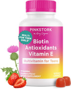Pink Stork Biotin Multivitamin for Teens, 60 Gominolas de Frutos Rojos