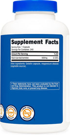 Nutricost Niacinamida (Vitamina B3) 500mg, 240 Cápsulas - Sin Enrojecimiento, No Transgénico, Sin Gluten