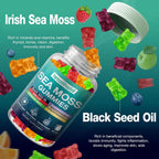 Gominolas de Sea Moss Irish con Ashwagandha, Bladderwrack y Bardana - 60 Gominolas Veganas
