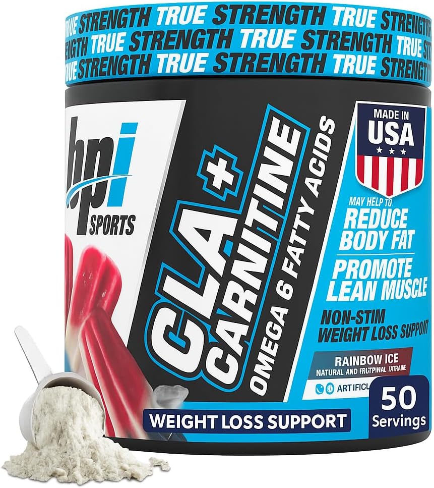 BPI Sports CLA+Carnitine – Suplemento de L-Carnitina y CLA – Sabor Limonada Rosa – 50 Dosis