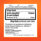 Rugby Ultra Strength Simeticona 180 mg - Alivio de Gases para Adultos - 60 Cápsulas Blandas