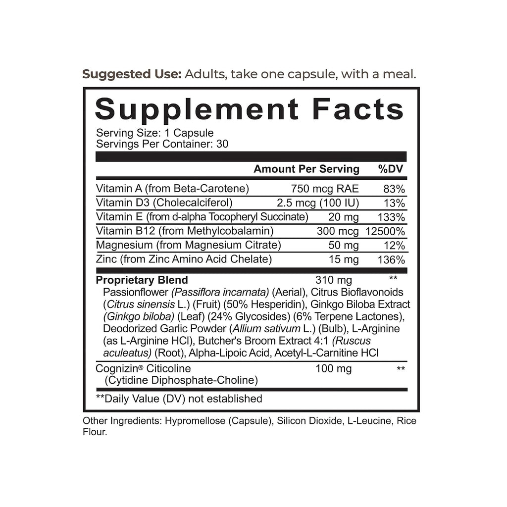 Best Life Herbals Tympanol - Suplemento para la Salud Auditiva con Cognizin - 2 Frascos (60 Cápsulas)