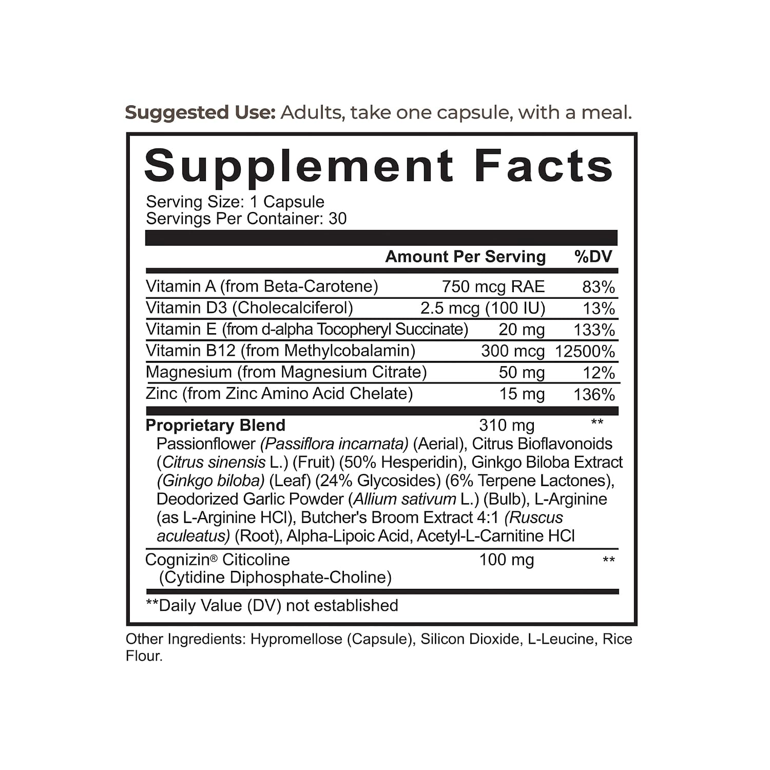 Best Life Herbals Tympanol - Suplemento para la Salud Auditiva con Cognizin - 2 Frascos (60 Cápsulas)