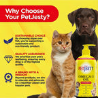 PetJesty Pure Omega 3 Oil - Suplemento Líquido de Omega 3 Vegano para Perros y Gatos (780 ml)