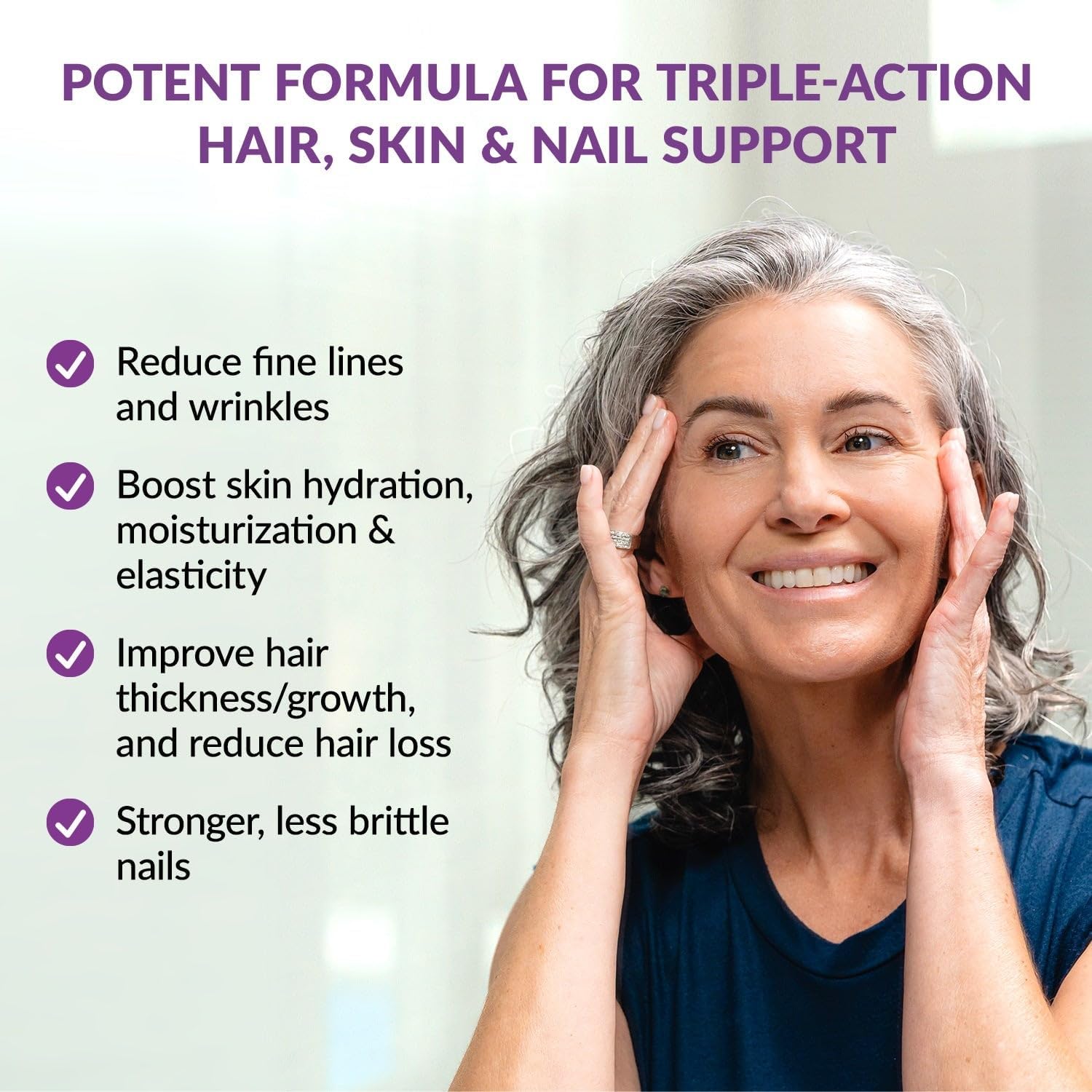BioTrust Timeless Beauty Ceramide Booster - Complemento de Fito Ceramidas para Cabello y Piel + Vitamina C, Vitamina E, Biotina, Zinc, Ácido Hialurónico - 30 Cápsulas