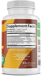 Supplelicious K2 + D3 con Calcio – 200mg por porción – 60 Cápsulas