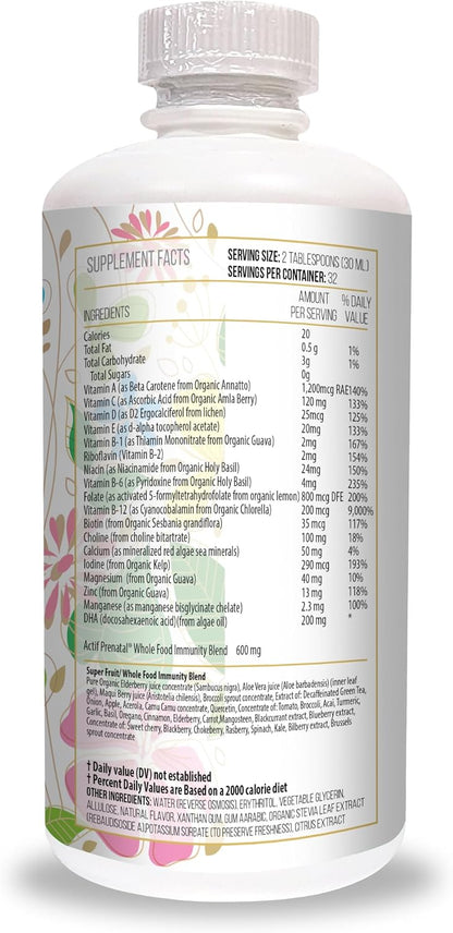 ACTIF Líquido Prenatal Orgánico Completo - – Yodo: Contribuye a la producción normal de hormonas tiroideas y a la – Image 3