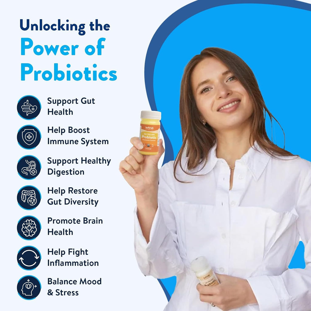 KefirLab Probiotics 100 Billion CFU - 36 Strains - Vegan & Organic - Dreamsicle (16-Pack)