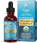 Superdose Complex B Orgánico en Gotas Líquidas - 125,000% DV Vitamina B12, B6, Biotina, Niacina, Folato - Energía, Salud Cerebral, Soporte Inmunológico - USDA Orgánico, Vegano, Sin OMG | 60 Porciones, 2 Meses