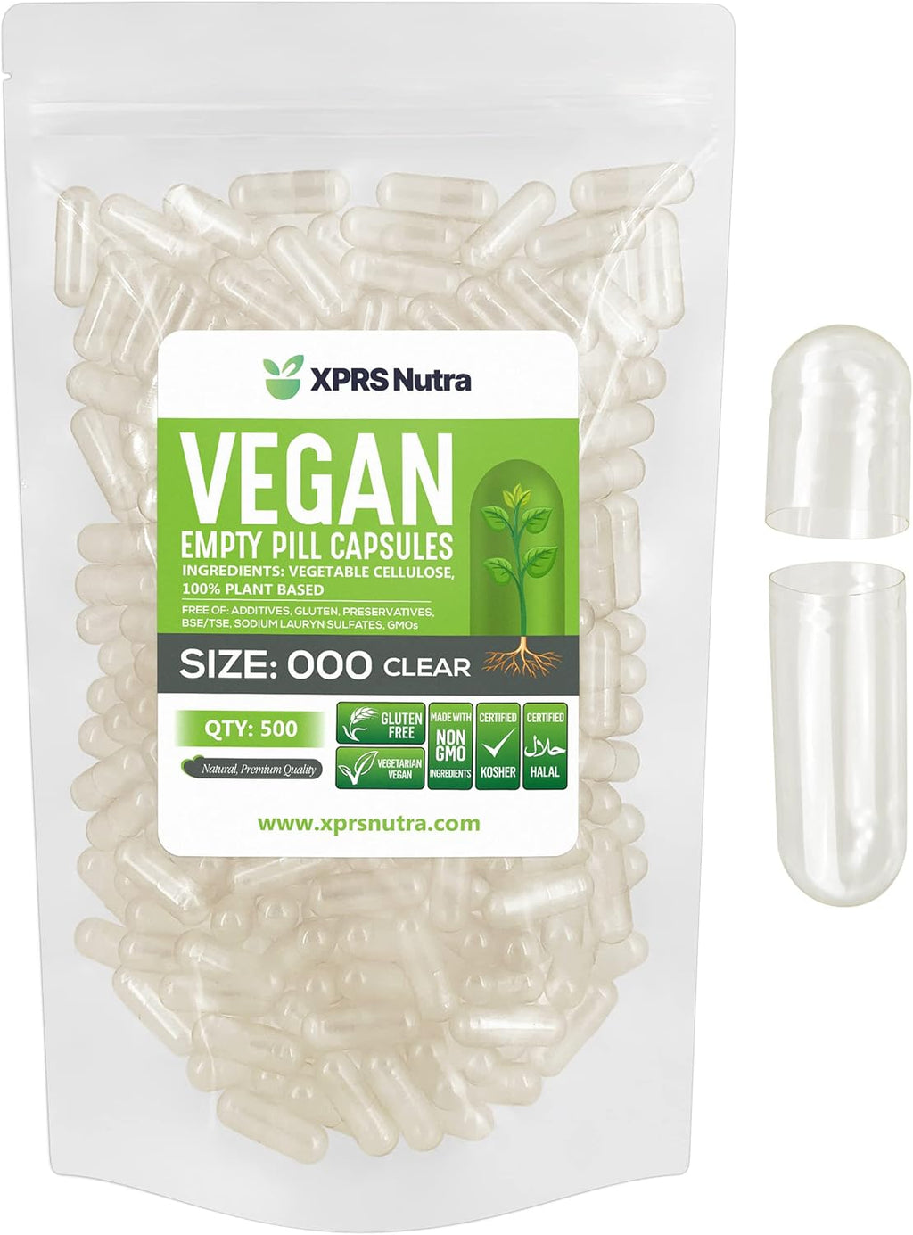 XPRS Nutra Cápsulas Vacías Veganas Tamaño 000 - 250 Unidades