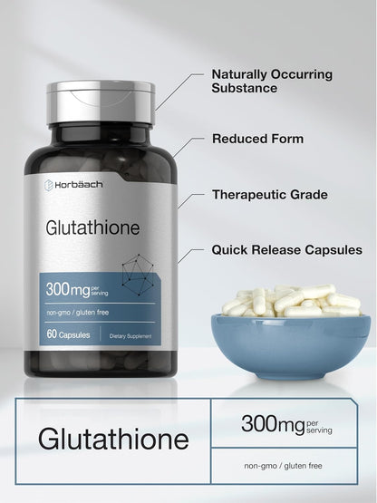 Horbäach Glutathione 300 mg | 60 Cápsulas | No Transgénico y Sin Gluten – Image 4