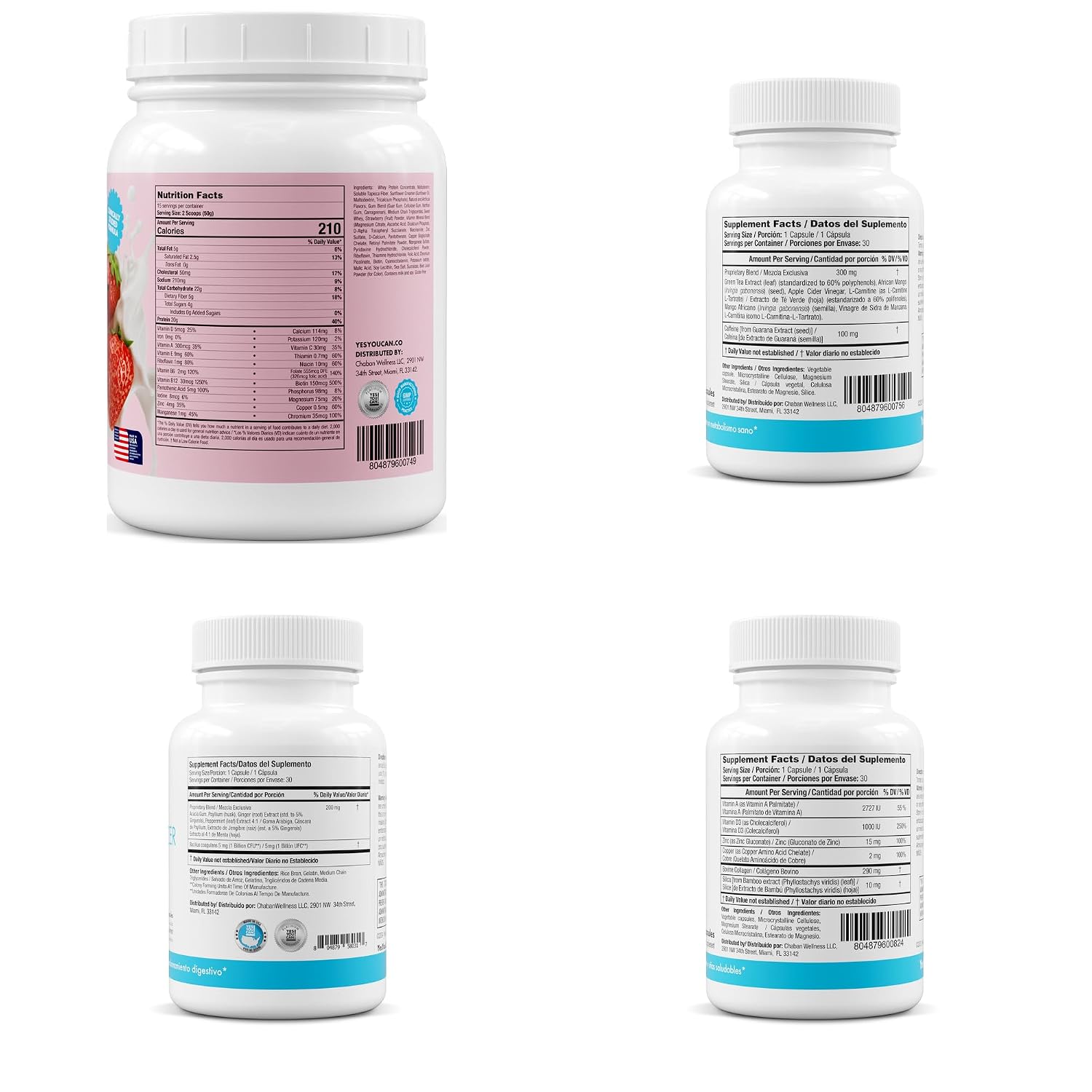 Yes You Can! Transformation Kit - Kit Completo de Sustitución de Comidas y Suplementos (Sabor Fresa)