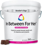 Breeder's Edge in Between for Her - Multivitamínico Diario para Perros y Gatos Reproductores, 360 Comprimidos