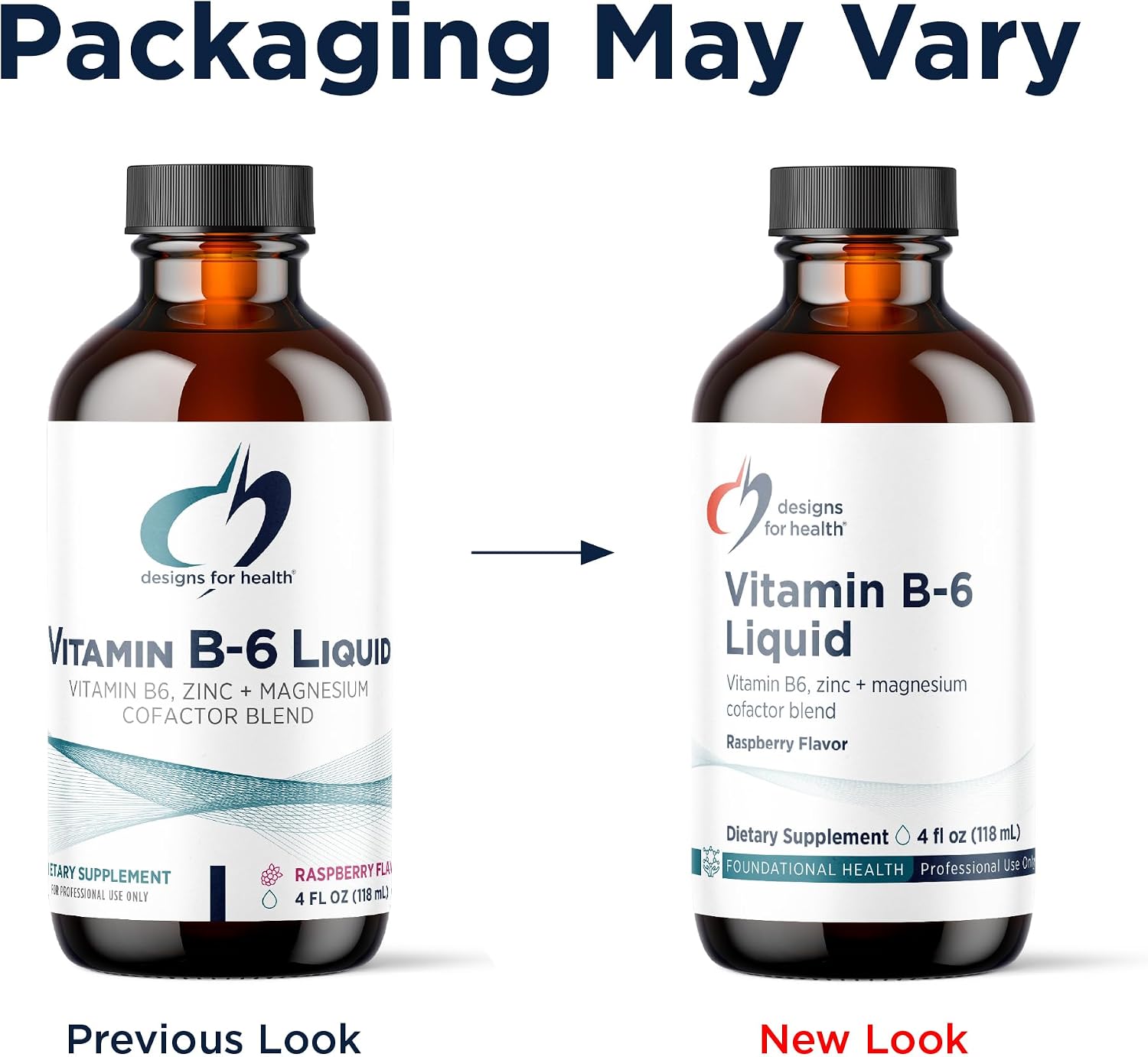 Designs for Health Vitamina B6 Líquida - 50mg con Magnesio y Zinc - Sabor Frambuesa