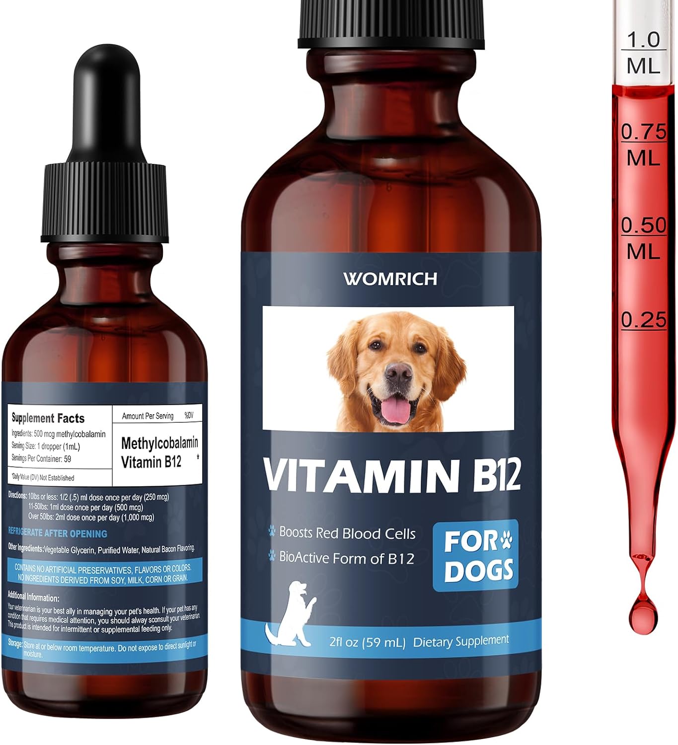 Vitamina B12 para Perros con Metilcobalamina | Estimulante del Apetito y Apoyo Energético | 60 ml