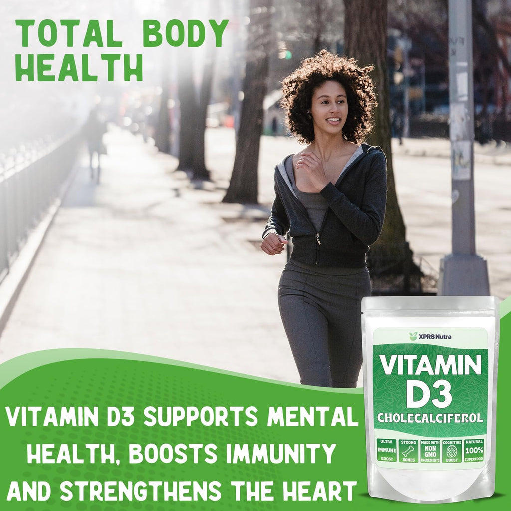 XPRS Nutra Vitamina D3 en Polvo (Colecalciferol) – Sin Sabor, 113 g (4 oz)