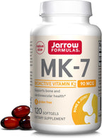 Jarrow Formulas MK-7 90mcg - Vitamina K2 (MK-7) - 120 Cápsulas Blandas (12 Envases)