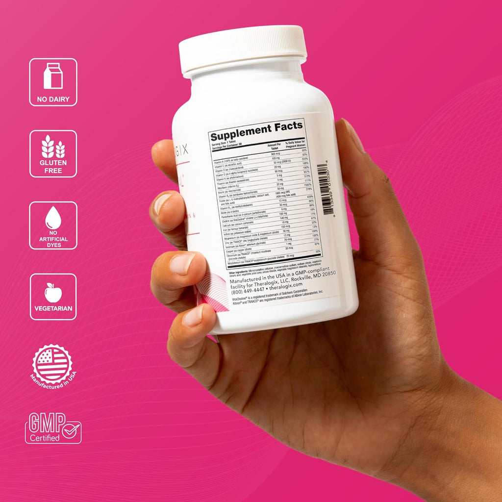 Theralogix TheraNatal Core - Suplemento vitamínico preconcepción - 90 comprimidos