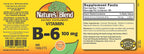 Nature's Blend Vitamina B-6 100 mg, 100 tabletas