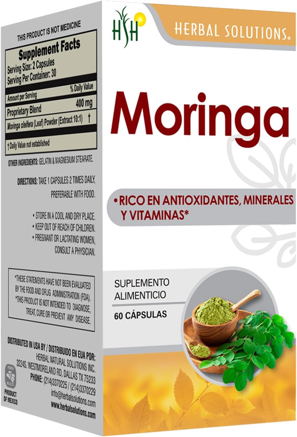Moringa (Árbol de India) - 60 Cápsulas, 500 mg cada