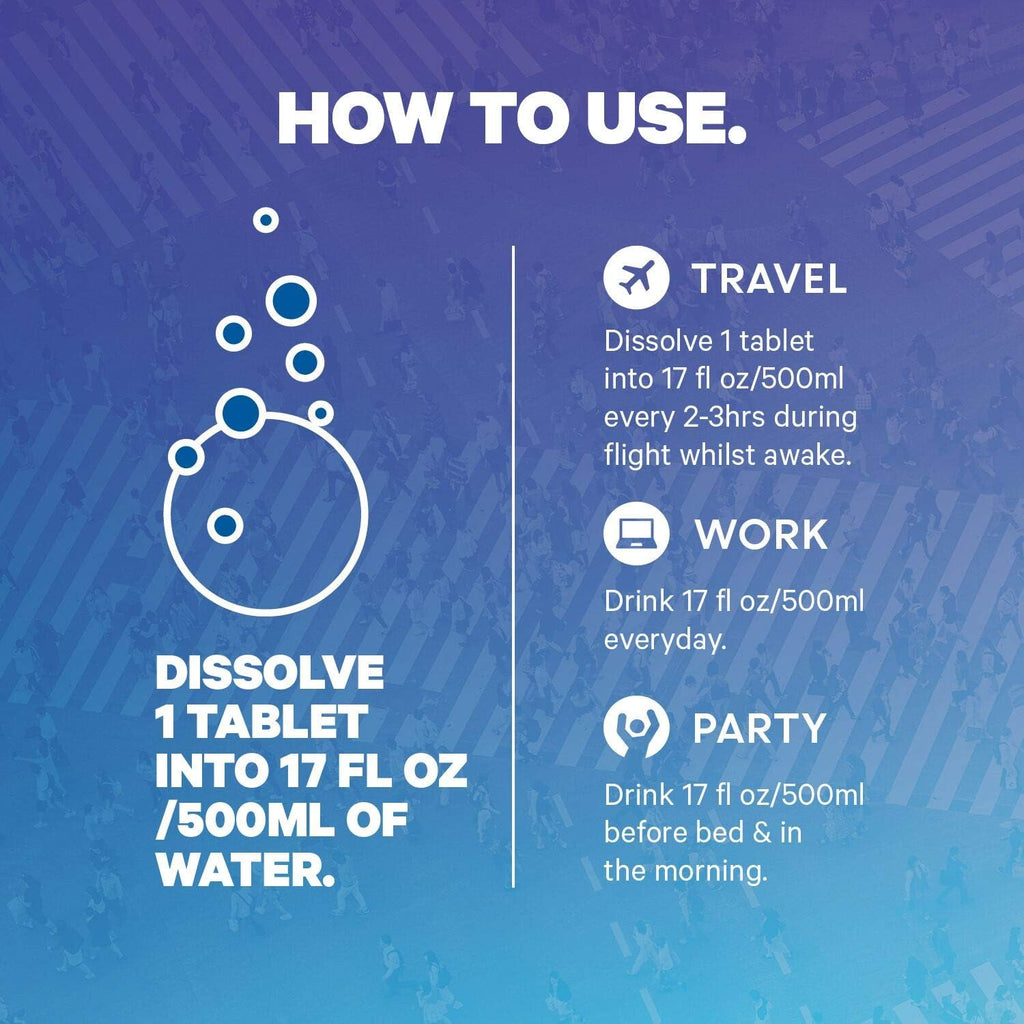 1ABOVE Jet Lag Relief Tablets - Multivitamínico Efervescente con Pycnogenol, 20 Comprimidos